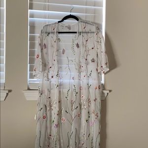 Woven Heart- Sheer long cover up